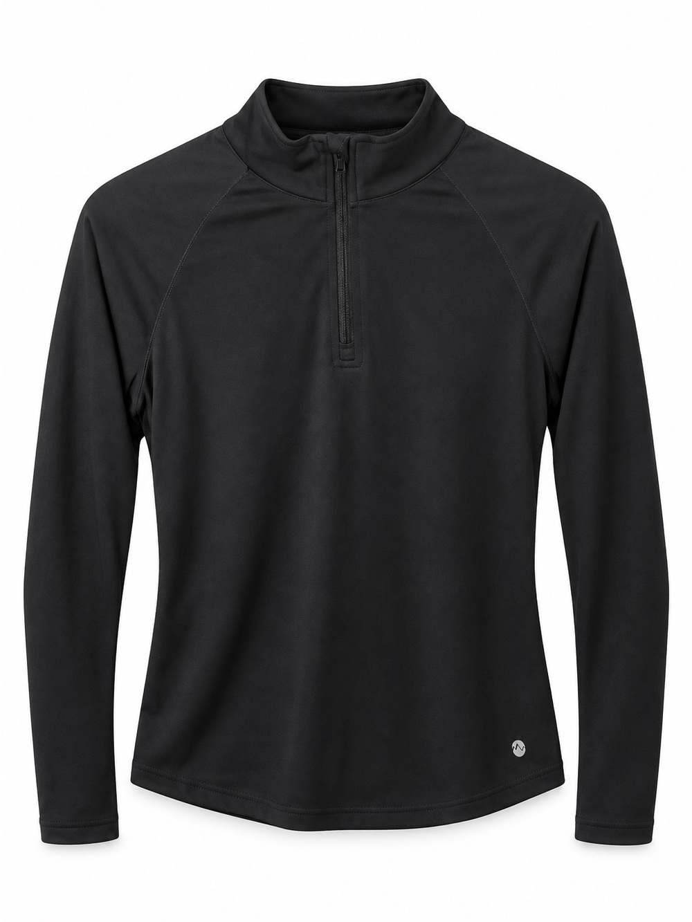 Women's Black Long-Sleeve Quarter-Zip Performance Tee